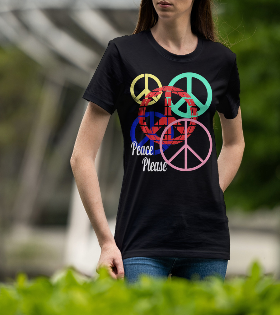 Peace Please Multicolor Peace Symbols T-Shirt