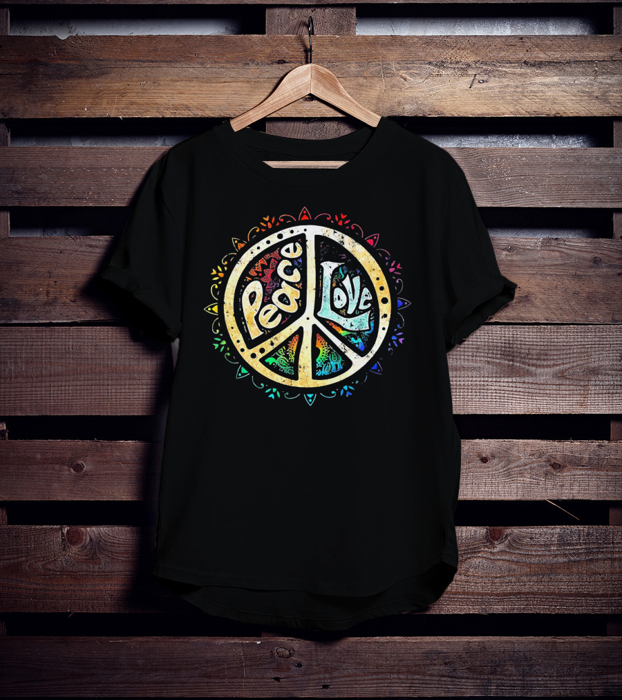 Peace Love Tee Colorful Peace Sign Mandala T-Shirt