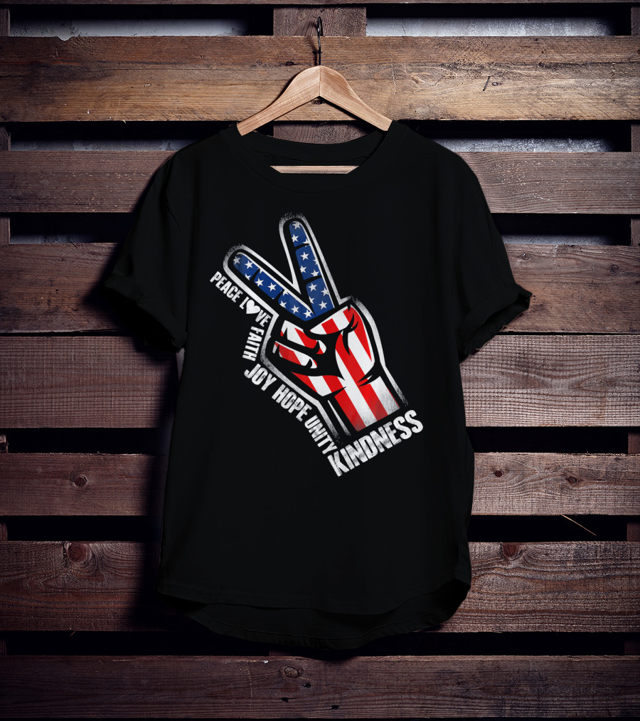 UNITY DAY Peace Love Faith Joy Hope Unity Kindness Hand T-Shirt