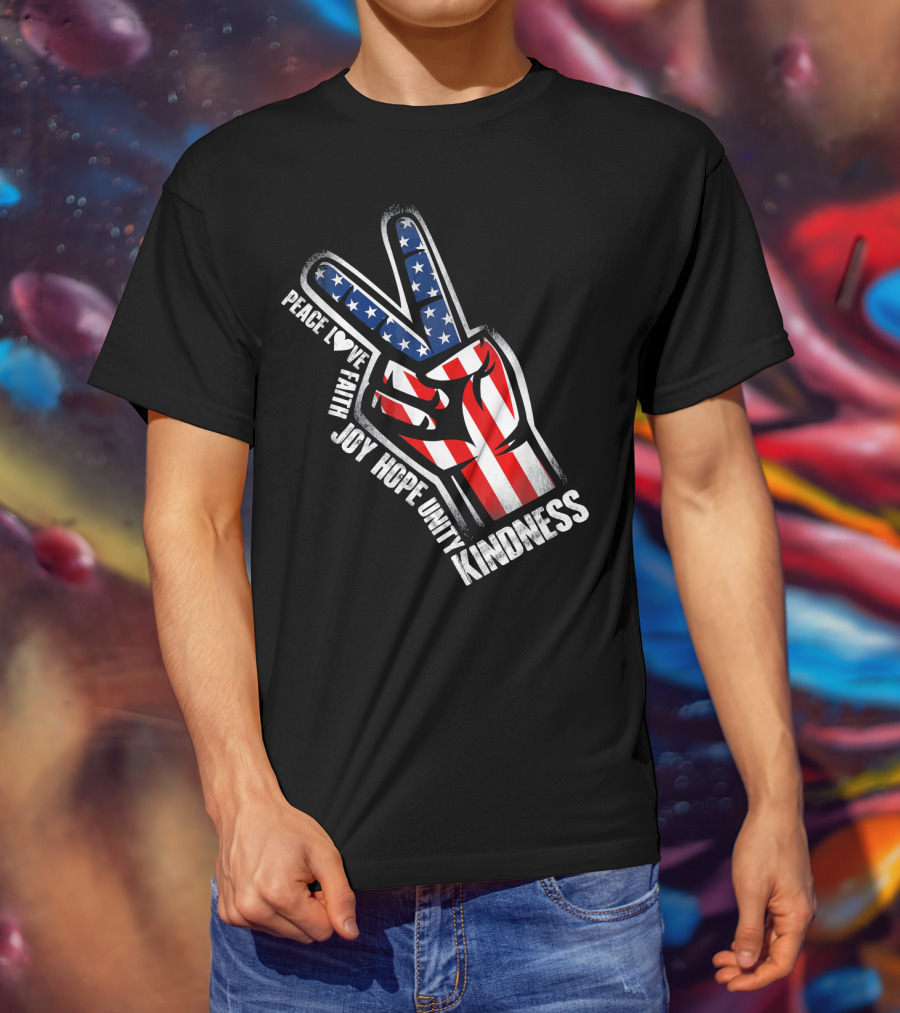 UNITY DAY Peace Love Faith Joy Hope Unity Kindness Hand T-Shirt