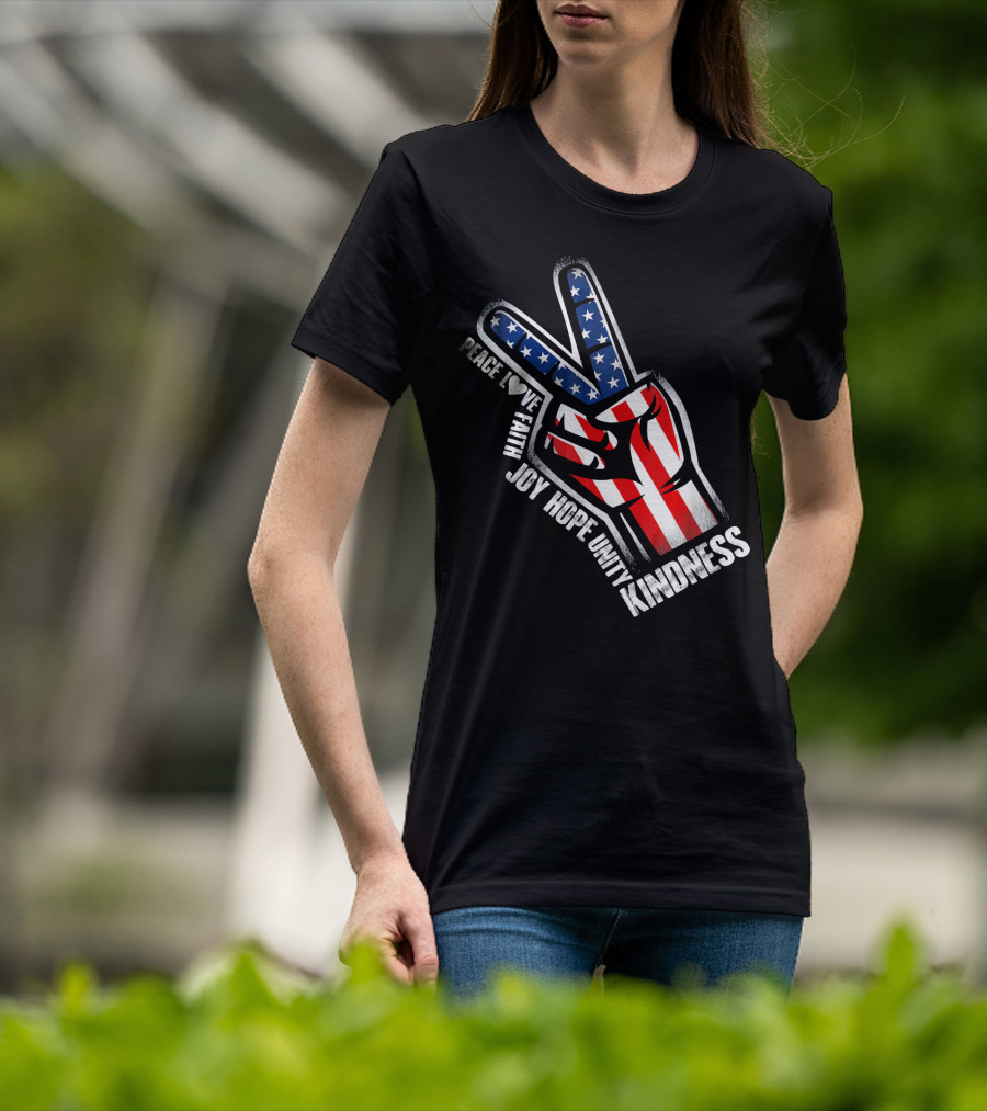 UNITY DAY Peace Love Faith Joy Hope Unity Kindness Hand T-Shirt