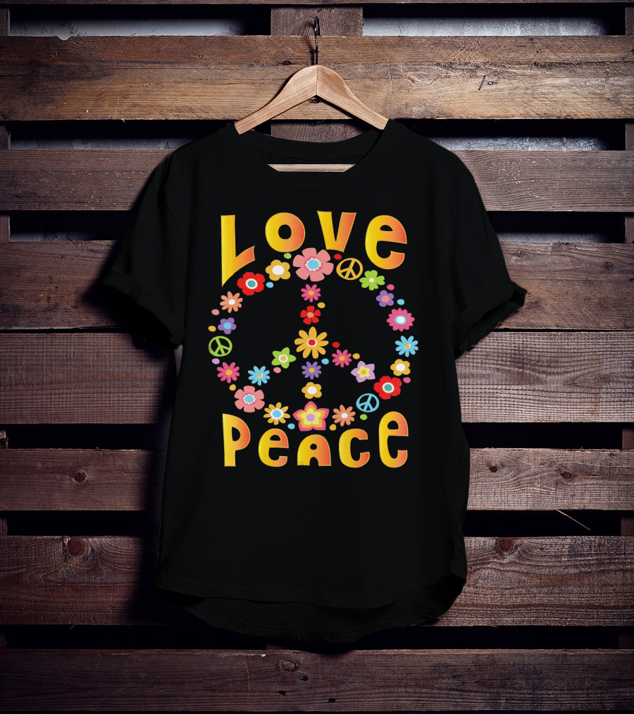 Love Peace 60s Flower Power Hippie Freedom T-Shirt