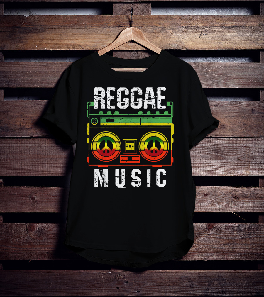 Reggae Music Peace Boombox Mens One Love T-Shirt