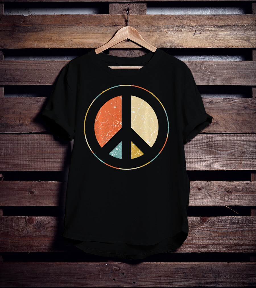 Peace Symbol Retro Tie Dye 60s 70s Hippie T-Shirt