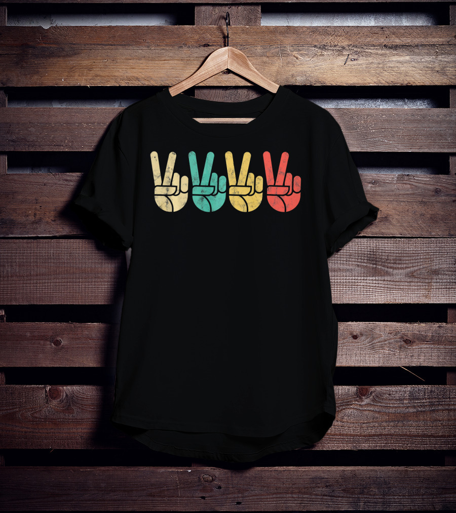 Retro Peace Sign Love 60s 70s Vintage Vibe T-Shirt