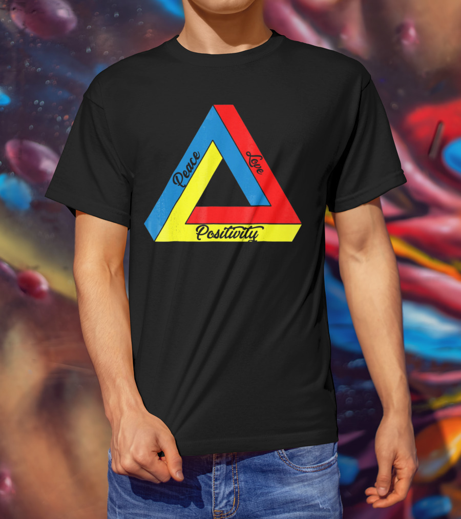 Peace Love Positivity Logic Penrose Triangle T-Shirt