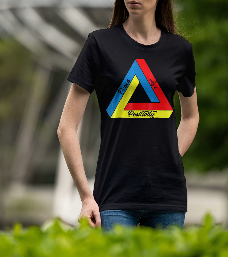 Peace Love Positivity Logic Penrose Triangle T-Shirt