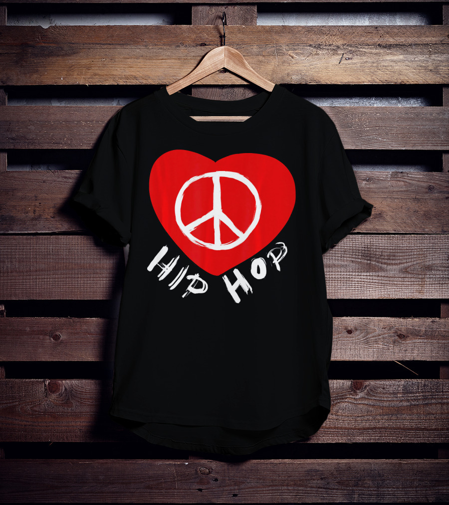Love Peace Hip Hop Heart Icon For Dancing Enthusiasts T-Shirt