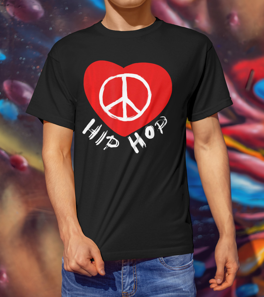 Love Peace Hip Hop Heart Icon For Dancing Enthusiasts T-Shirt