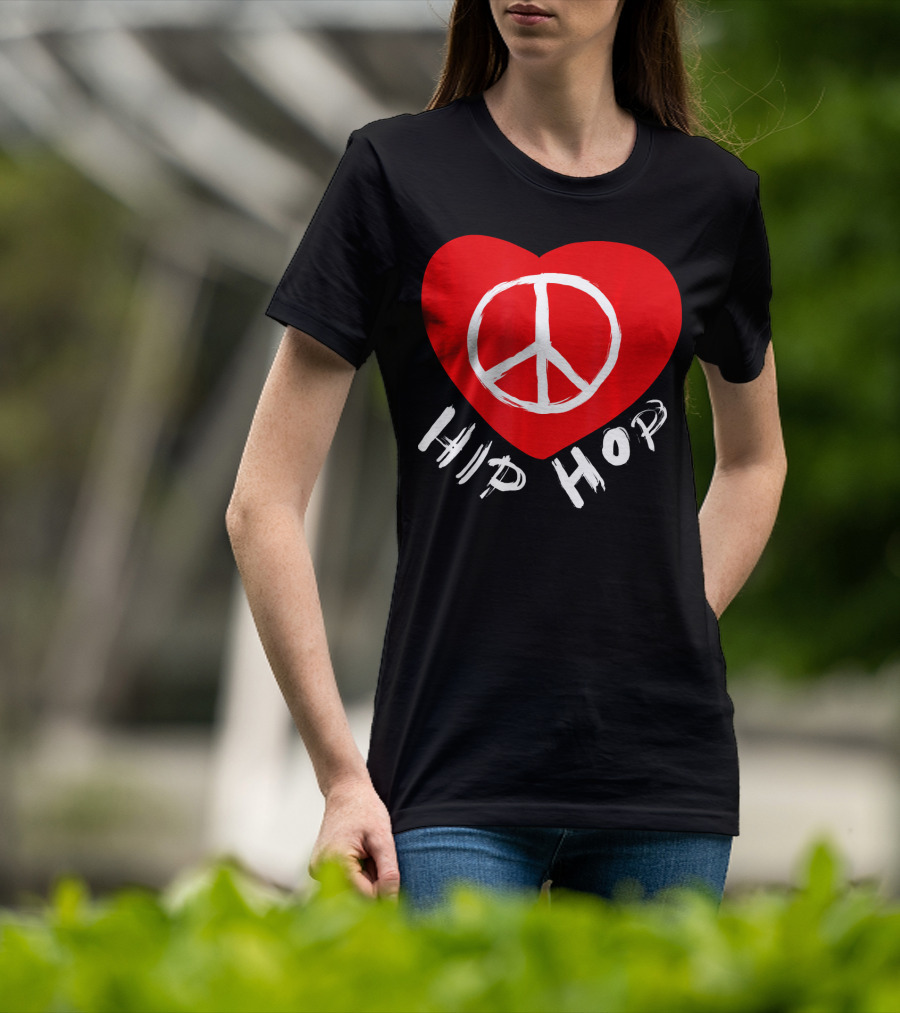 Love Peace Hip Hop Heart Icon For Dancing Enthusiasts T-Shirt