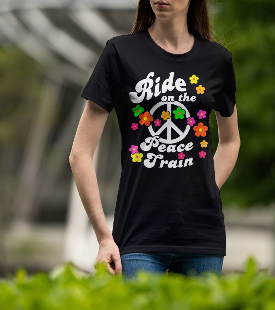 Ride On The Peace Train Flower Power T-Shirt