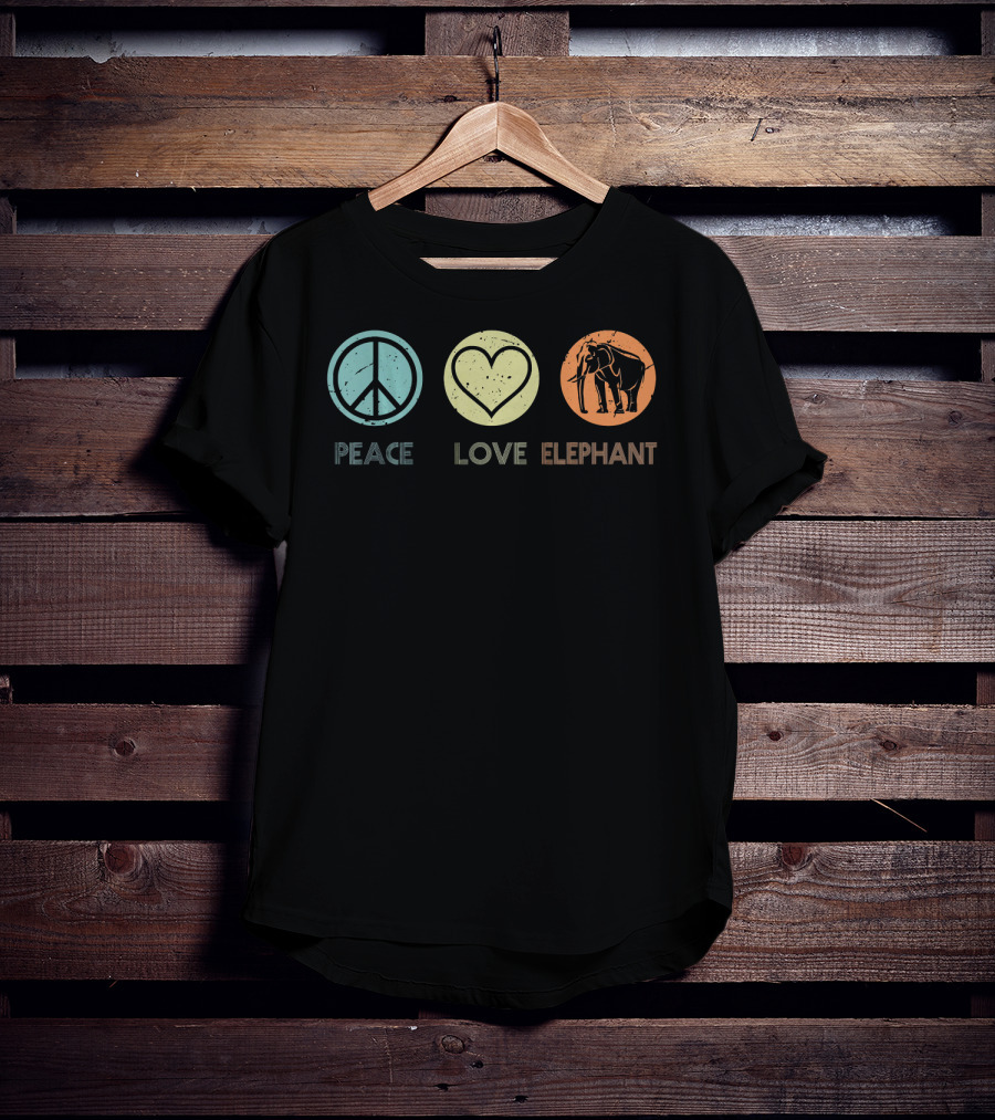Peace Love Elephant Vintage T-Shirt
