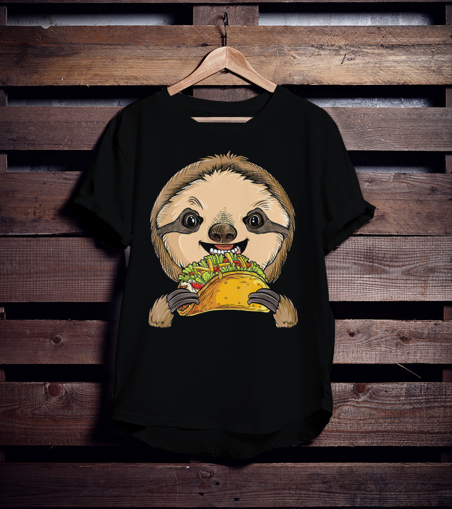 Sloth Taco Animal Tacos Lover Me Cute Sloth Eating Tacos T-Shirt