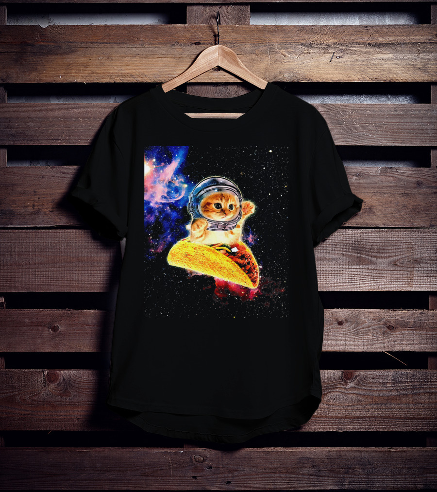Crazy Space Taco Cat Astronaut Galaxy Adventure T-Shirt