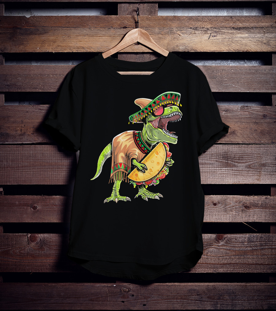 Cinco De Mayo Dinosaur Taco Party Sombrero Fiesta Rex T-Shirt
