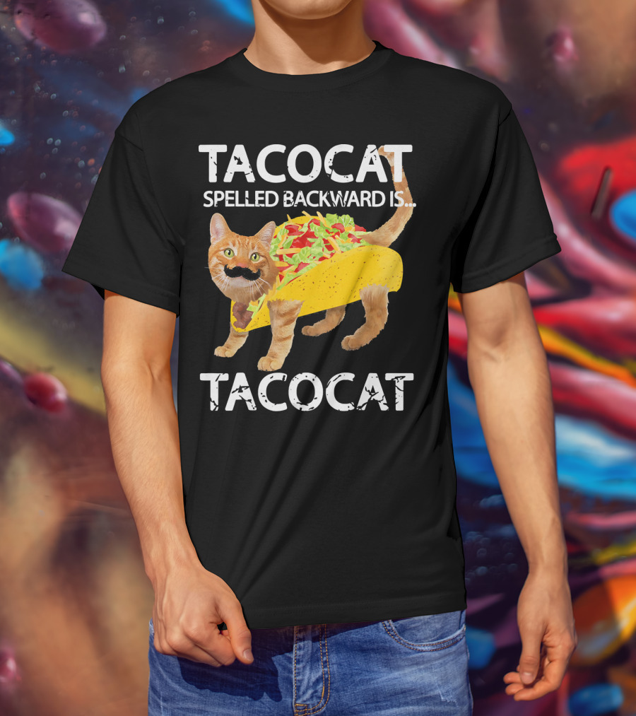 Tacocat Spelled Backward Is Tacocat Funny Cat Taco Lover T-Shirt