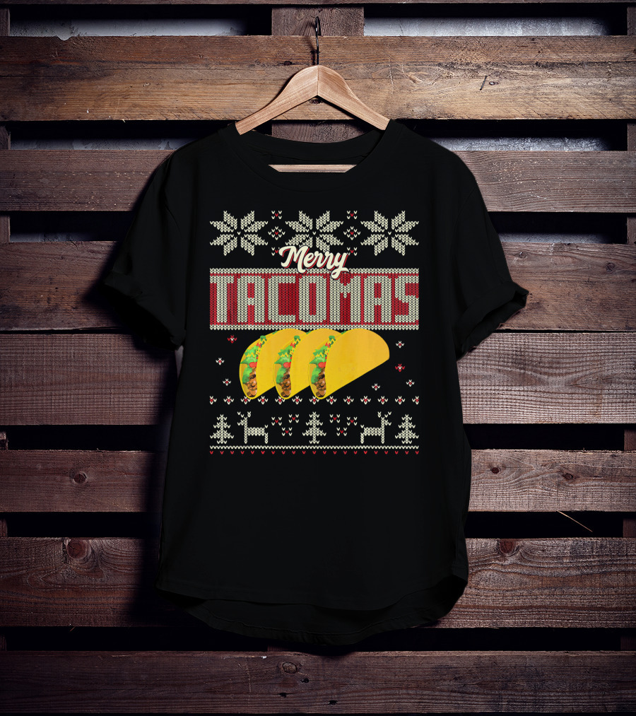 Merry Tacomas Ugly Christmas Sweater Taco Knit T-Shirt