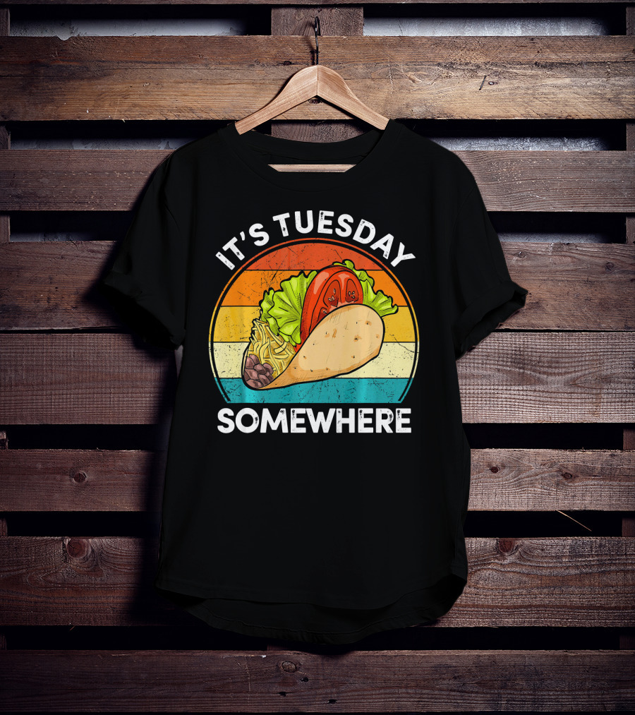 It's Tuesday Somewhere Vintage Taco Retro Stripes T-Shirt