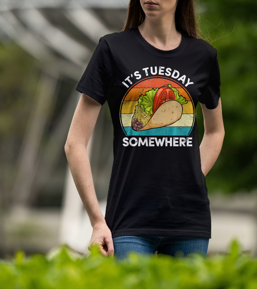 It's Tuesday Somewhere Vintage Taco Retro Stripes T-Shirt