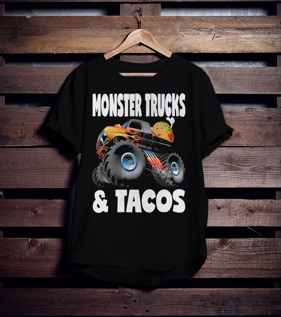 Monster Trucks And Tacos Funny Cute Taco Truck Adventure T-Shirt