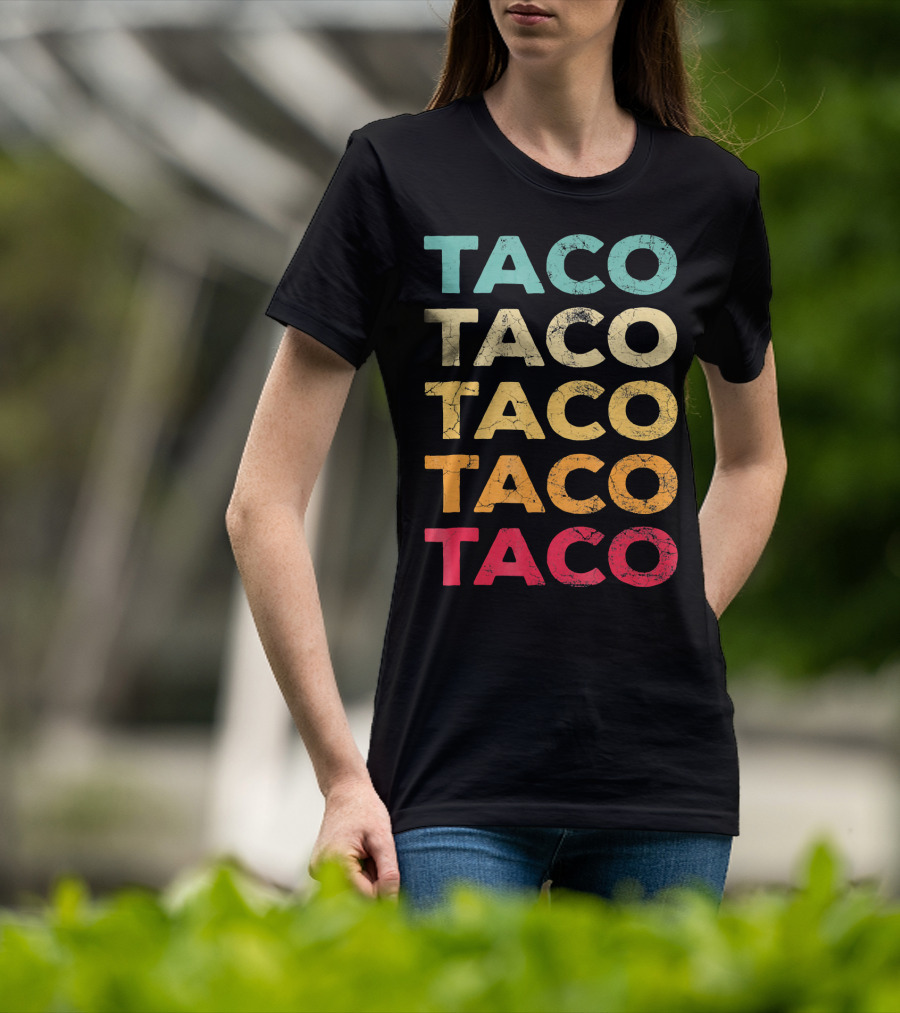 FUNNY TACO TACO TACO TACO TACO Retro Taco BIRTH T-Shirt