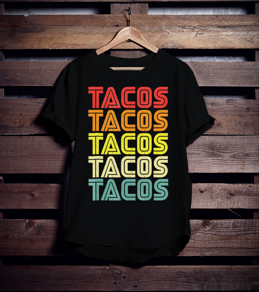 Vintage Retro Mexican Tacos Tuesday T-Shirt