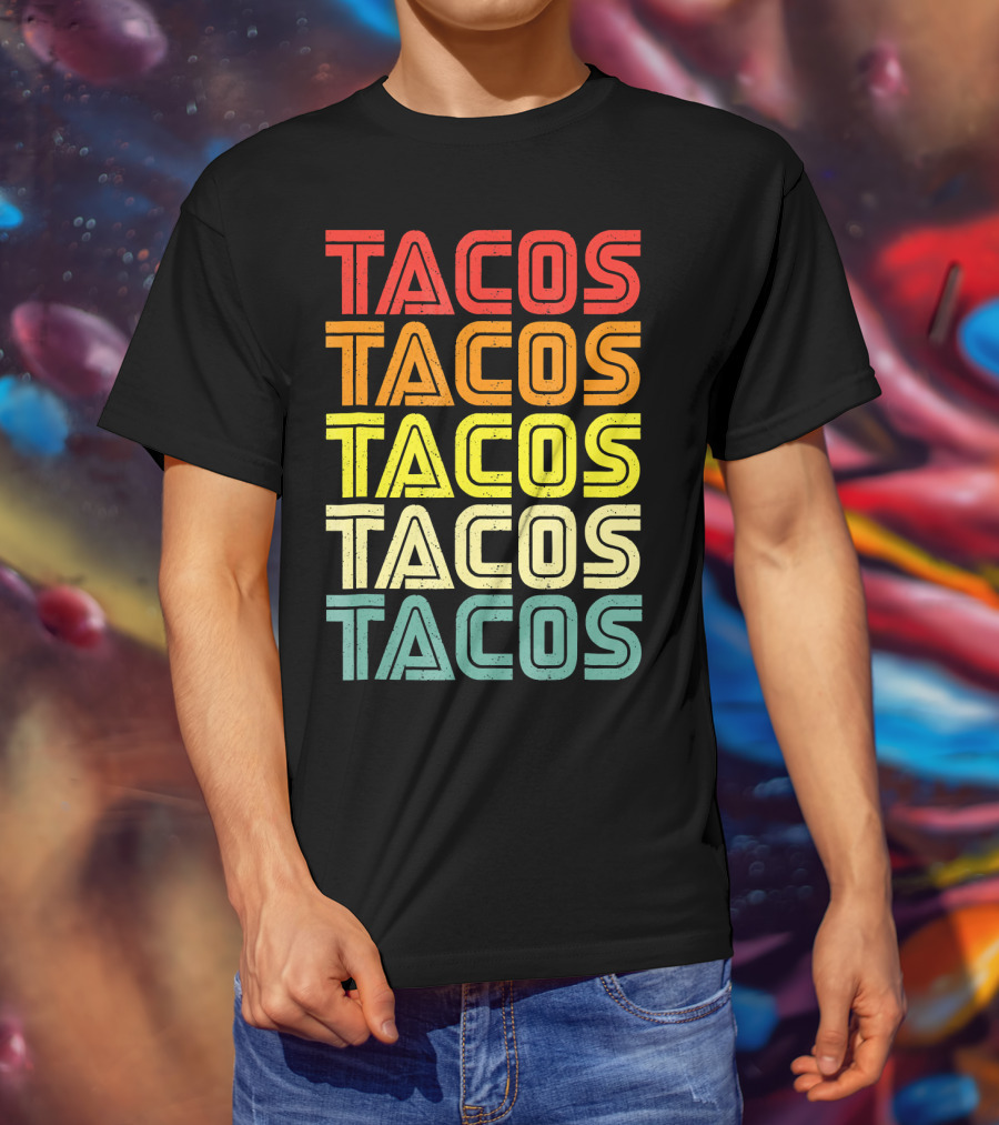 Vintage Retro Mexican Tacos Tuesday T-Shirt