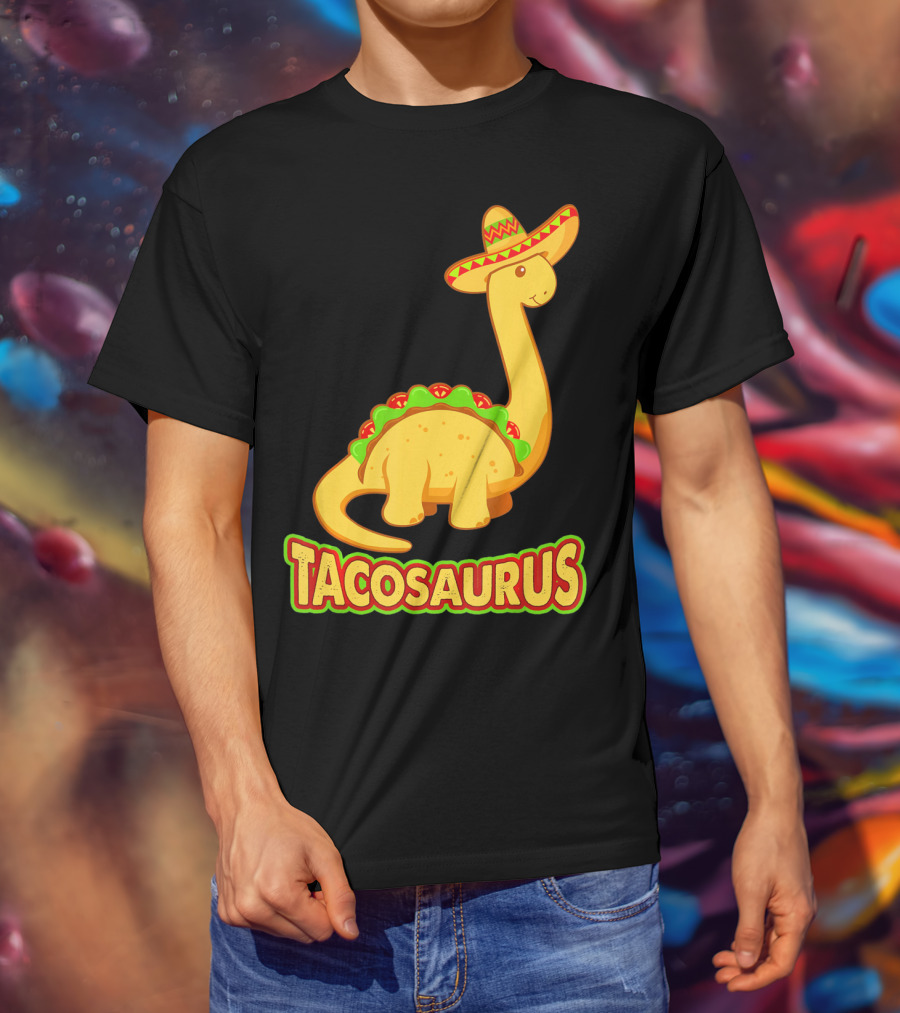 Tacosaurus Sombrero Dinosaur Taco T-Shirt