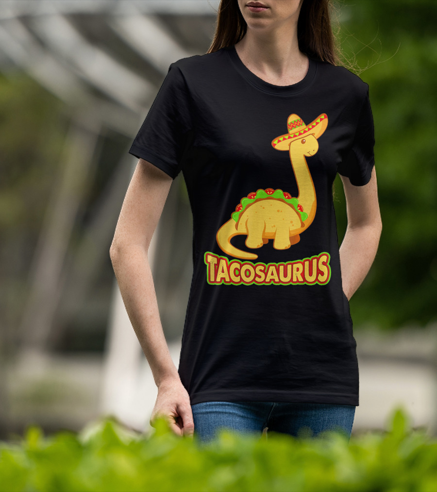 Tacosaurus Sombrero Dinosaur Taco T-Shirt