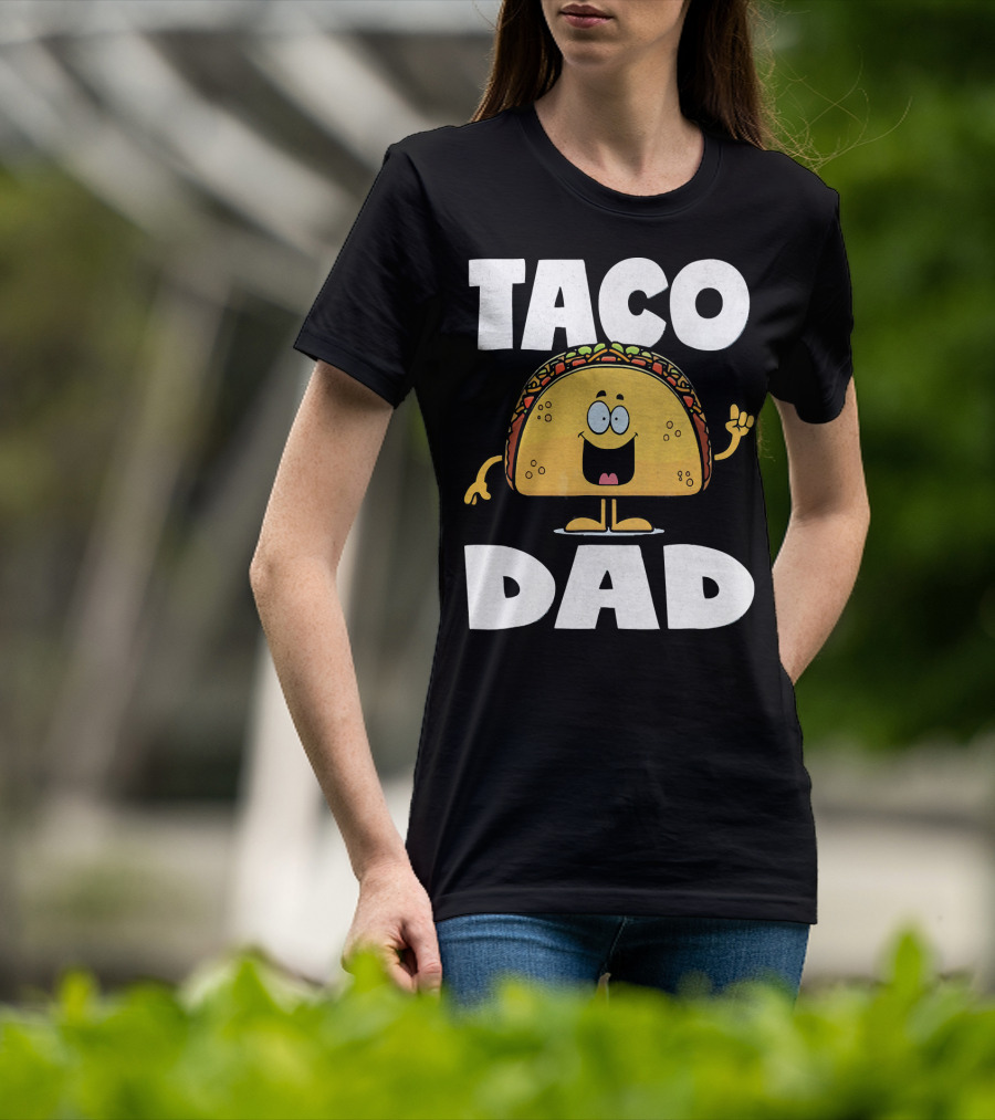 Taco Dad Funny Vintage Tacos Fathers Cartoon T-Shirt