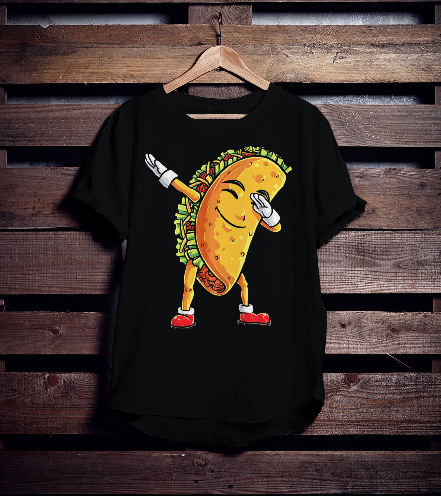 Funny Dabbing Taco Cinco De Mayo Mexican T-Shirt