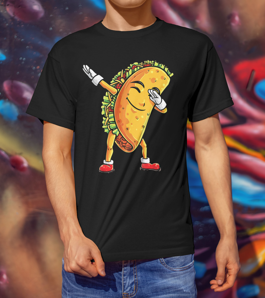 Funny Dabbing Taco Cinco De Mayo Mexican T-Shirt