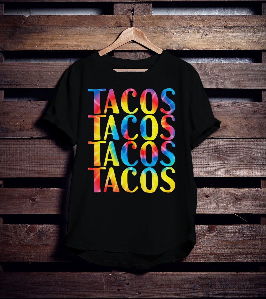 Tacos Tacos Tacos Tacos Retro Tie Dye Vintage T-Shirt