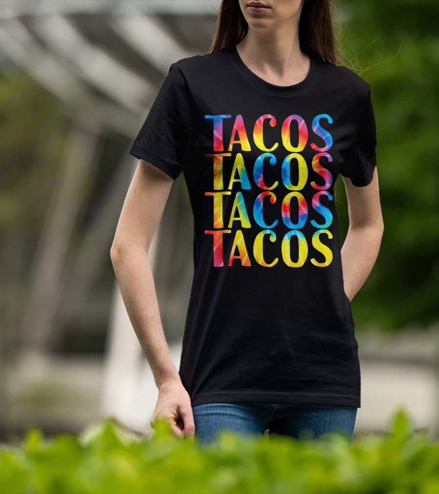 Tacos Tacos Tacos Tacos Retro Tie Dye Vintage T-Shirt