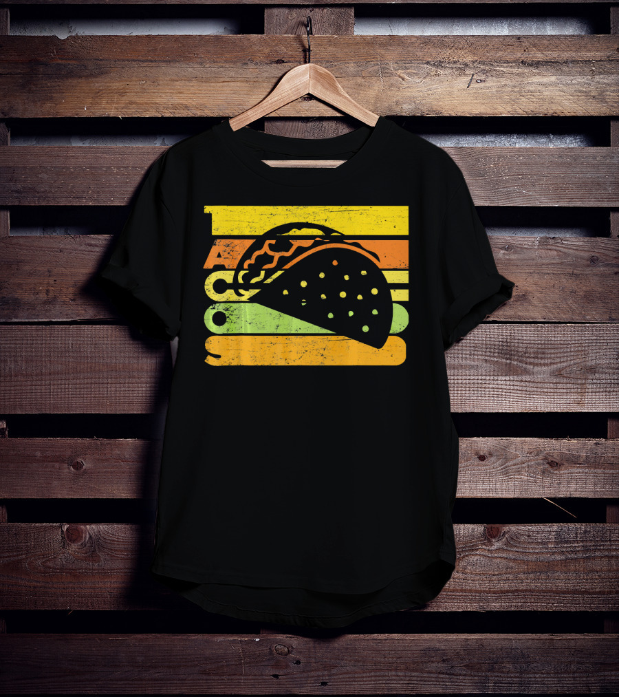 Vintage Retro Style Tacos Funny Ta Stripes Taco T-Shirt