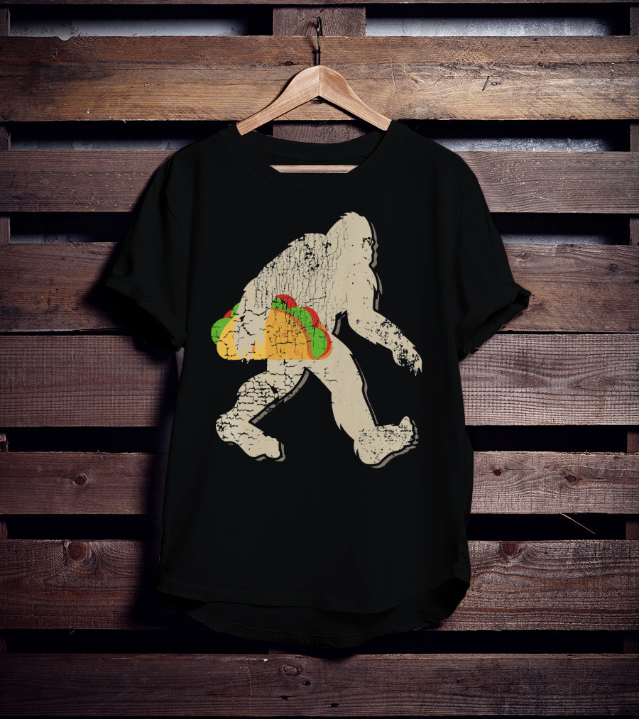 Sasquatch Bigfoot With Taco T-Shirt