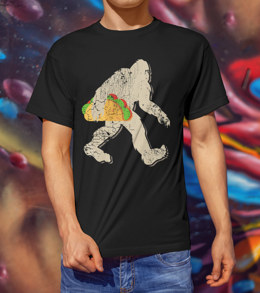 Sasquatch Bigfoot With Taco T-Shirt