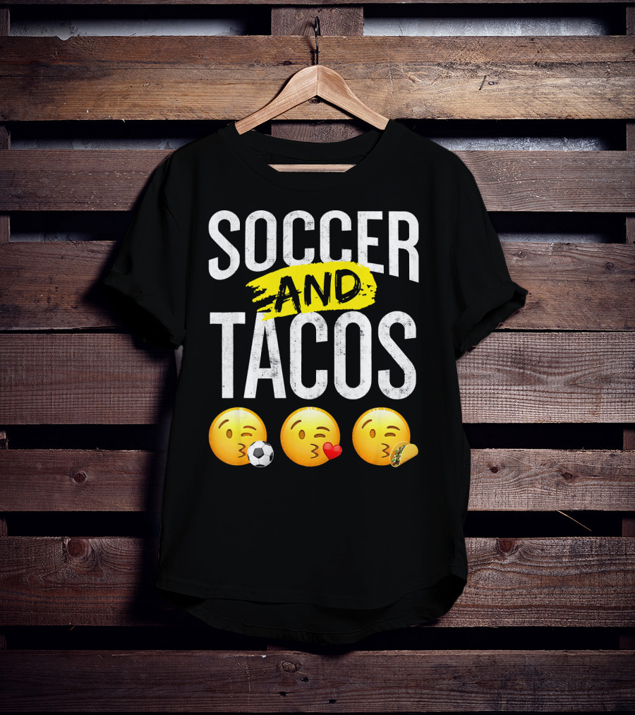 Soccer And Tacos Emoji Soccer Heart Tacos Emoji T-Shirt