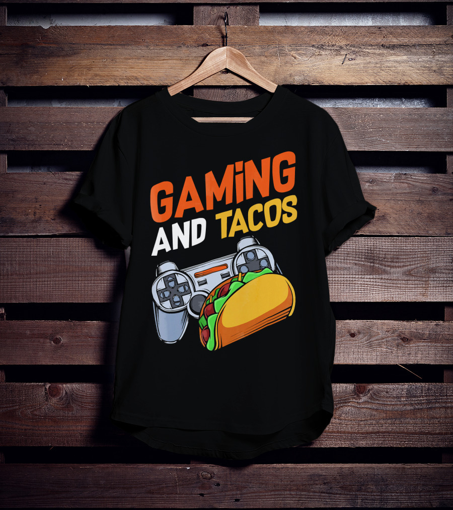 Gaming And Tacos Food Gaming Controller Fun T-Shirt