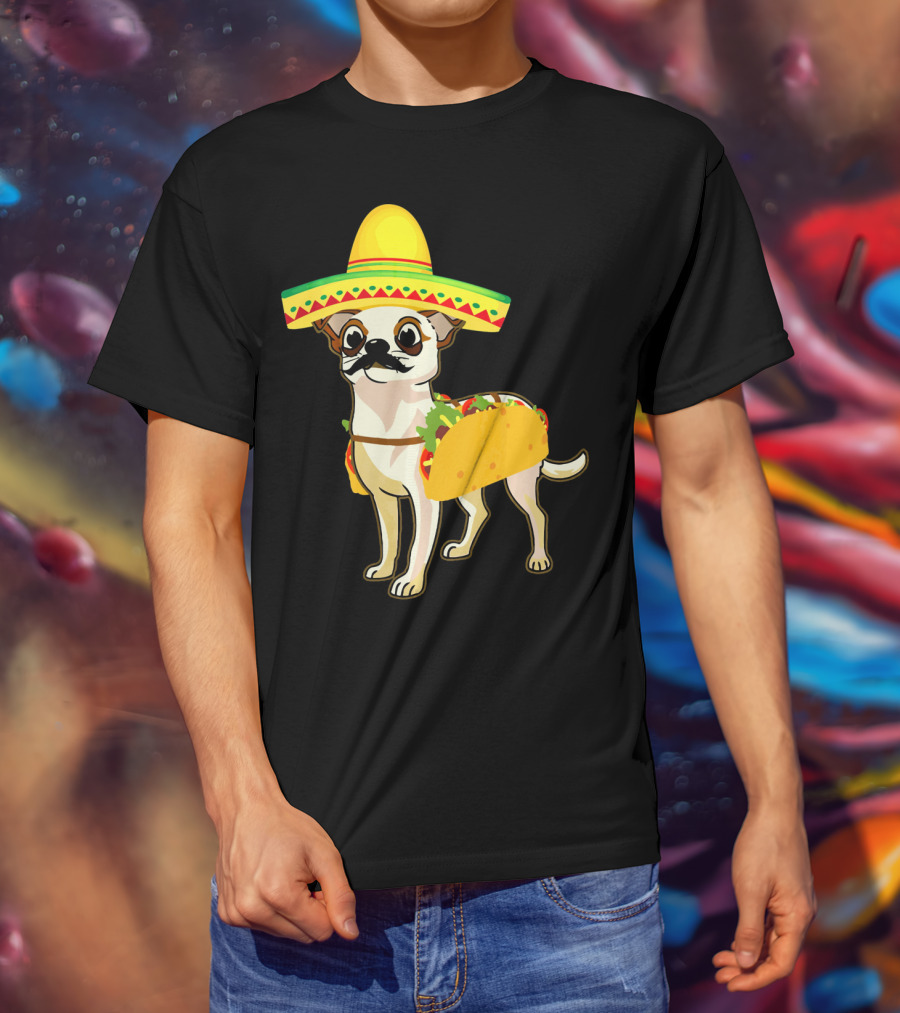 Funny Mexican Chihuahua Taco Cinco De Mayo T-Shirt