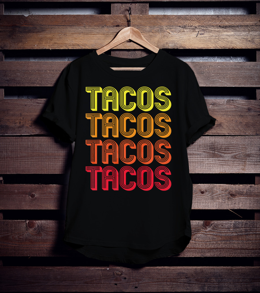 Vintage Tacos Guac Matching Set Funny Co Repeated Text Bold Gradient T-Shirt