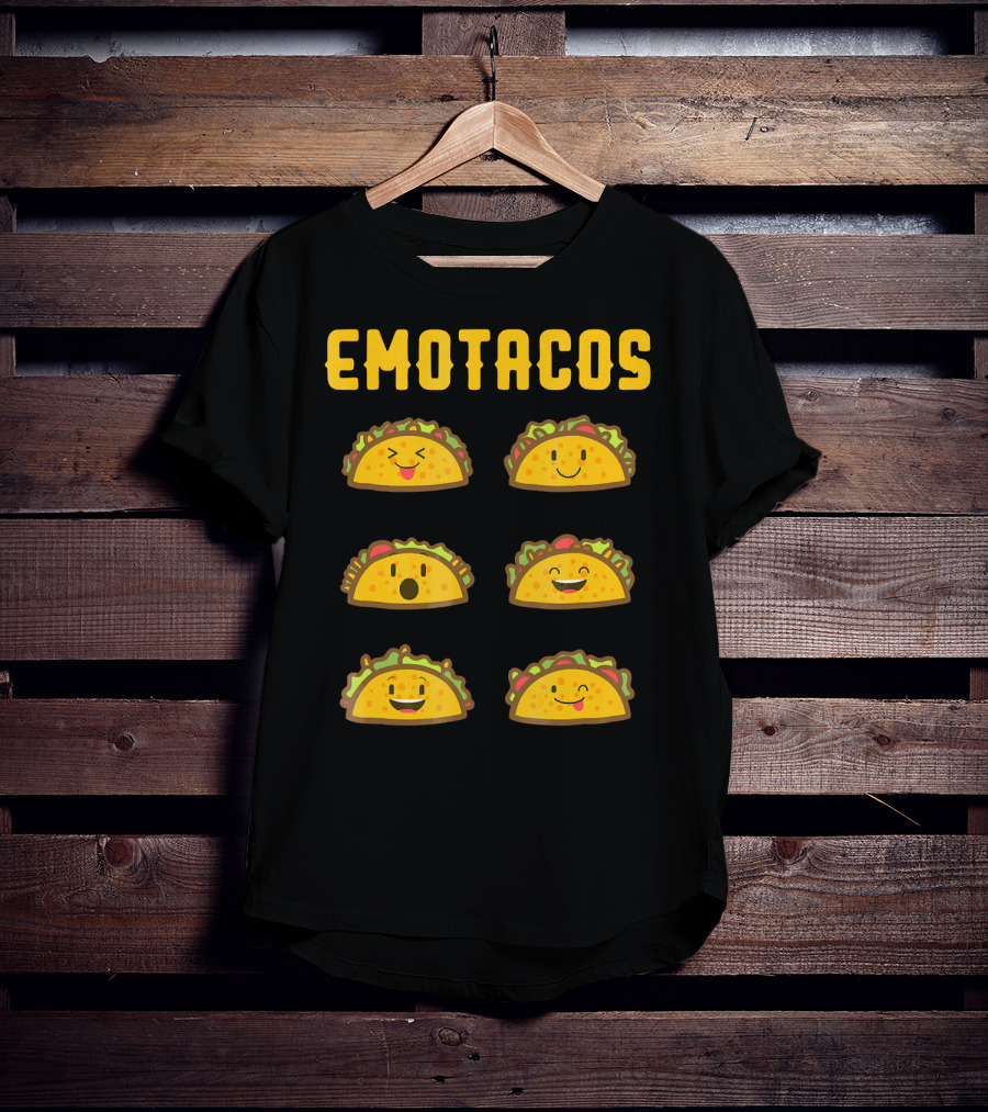 EMOTACOS Funny Mexican Tacos Emoticon Faces T-Shirt