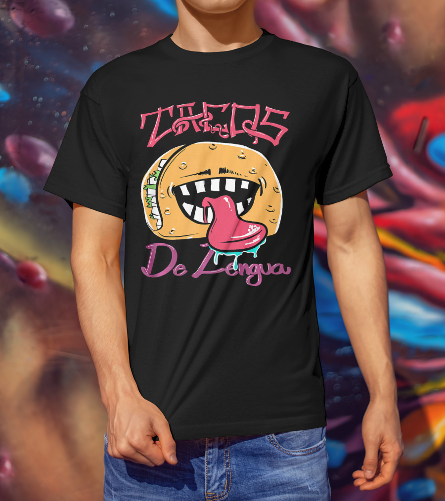 Tacos De Lengua Mexican Food Cartoon Taco Face With Tongue T-Shirt