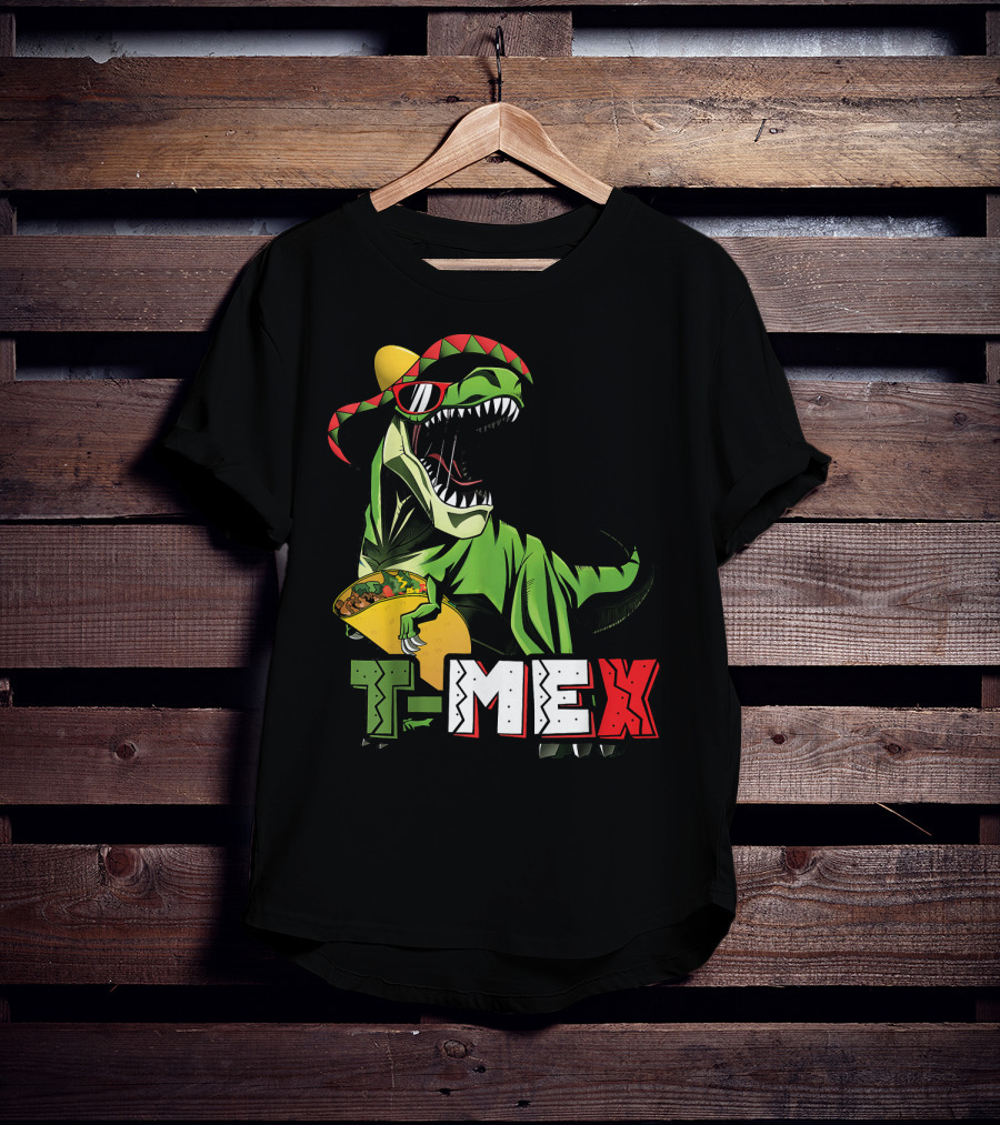 Taco Tuesday T-Mex Dinosaur With Sombrero T-Shirt
