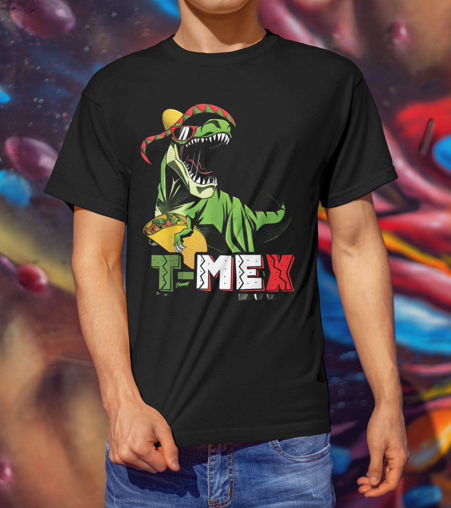 Taco Tuesday T-Mex Dinosaur With Sombrero T-Shirt