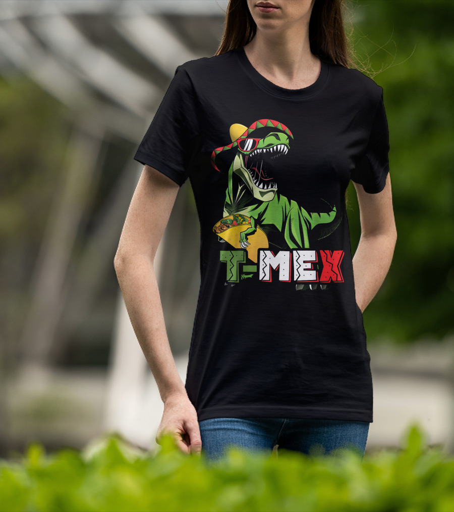 Taco Tuesday T-Mex Dinosaur With Sombrero T-Shirt
