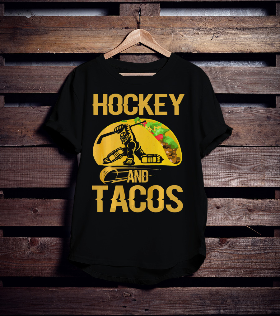 Hockey Taco Enthusiast With Skating Player And Vibrant Filling T-Shirt