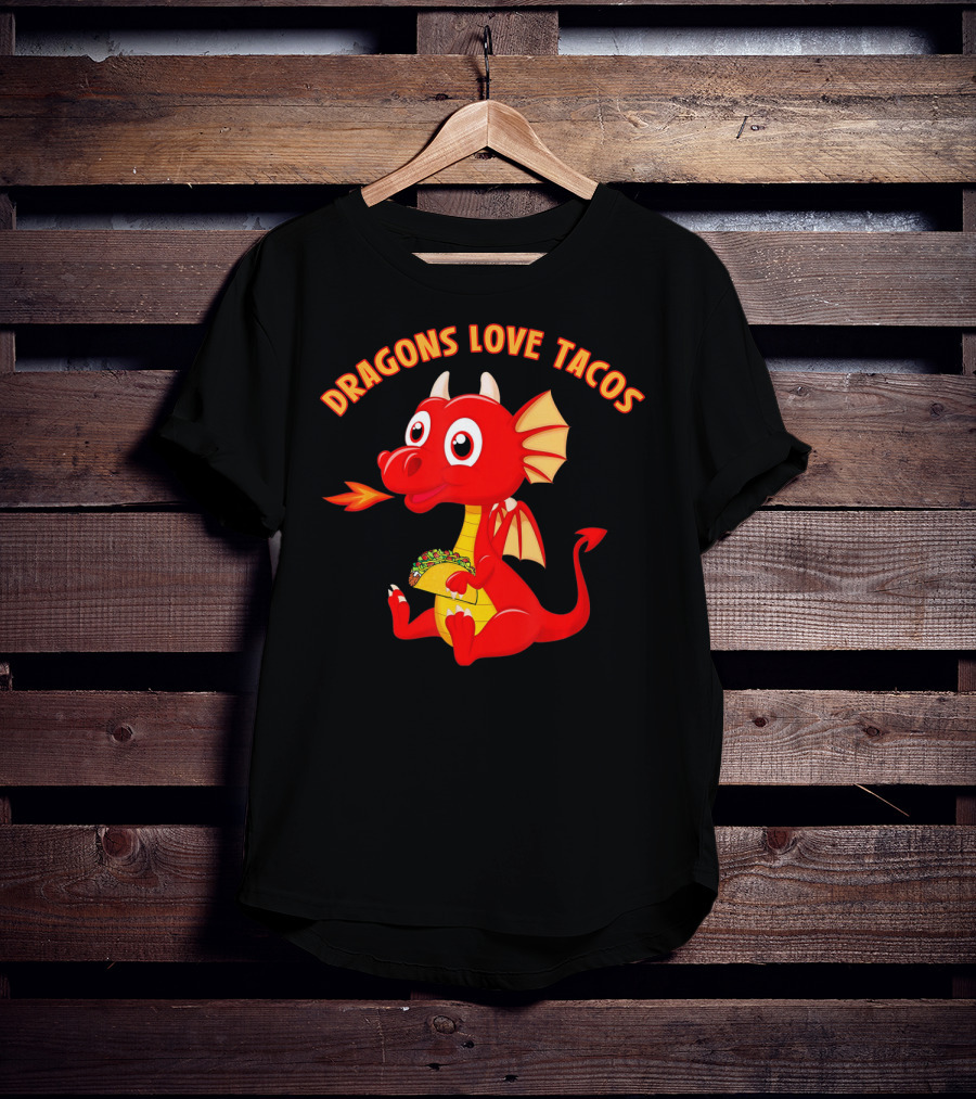Dragons Love Tacos Funny Fish Dish T-Shirt