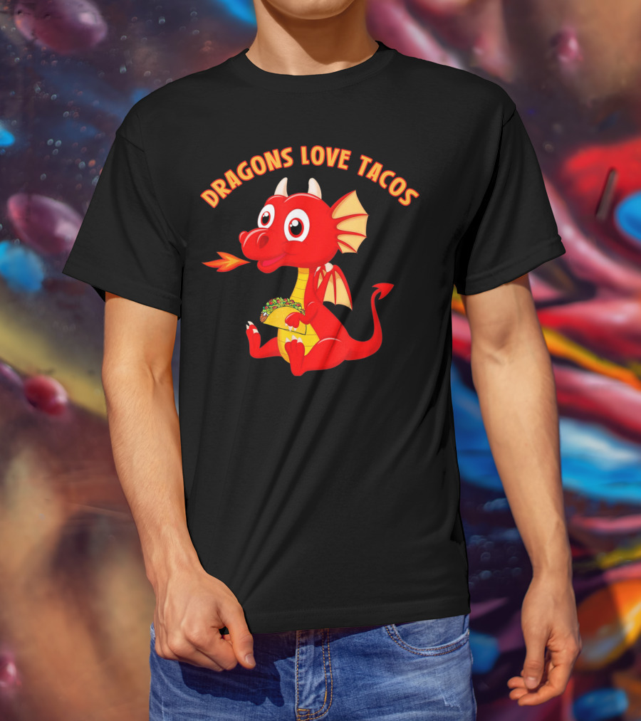 Dragons Love Tacos Funny Fish Dish T-Shirt