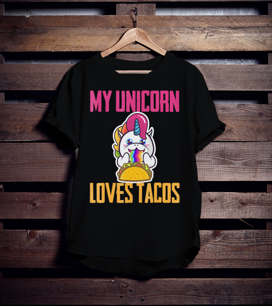 My Unicorn Loves Tacos Rainbow Taco Fun T-Shirt